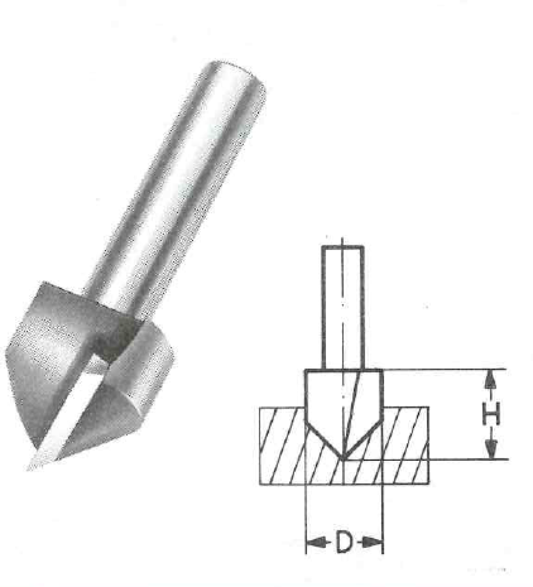 V-Nuten- und Schriftenfräser FRN-V Form C